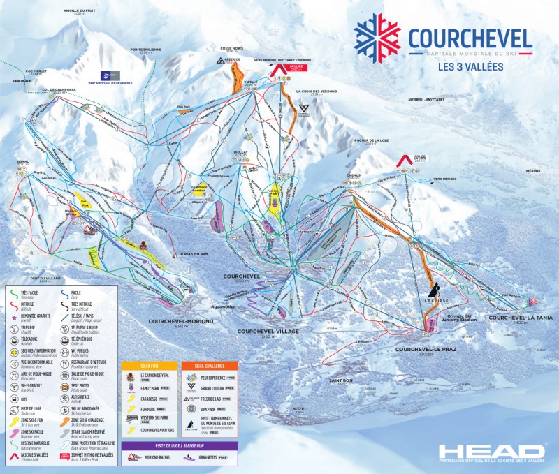 Plan des pistes Courchevel