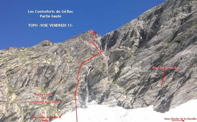 Grande voie : Vendredi 13 - Grand Bec