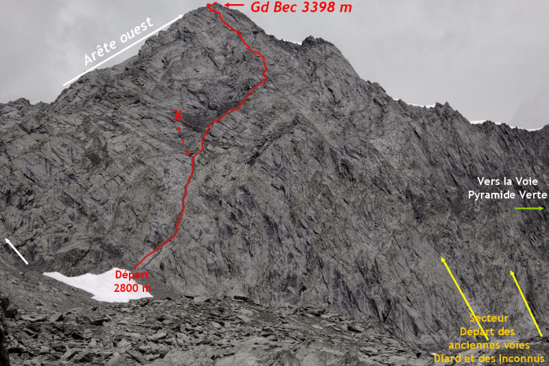 Grande voie : Voie Cassien - Le Grand Bec - Planay