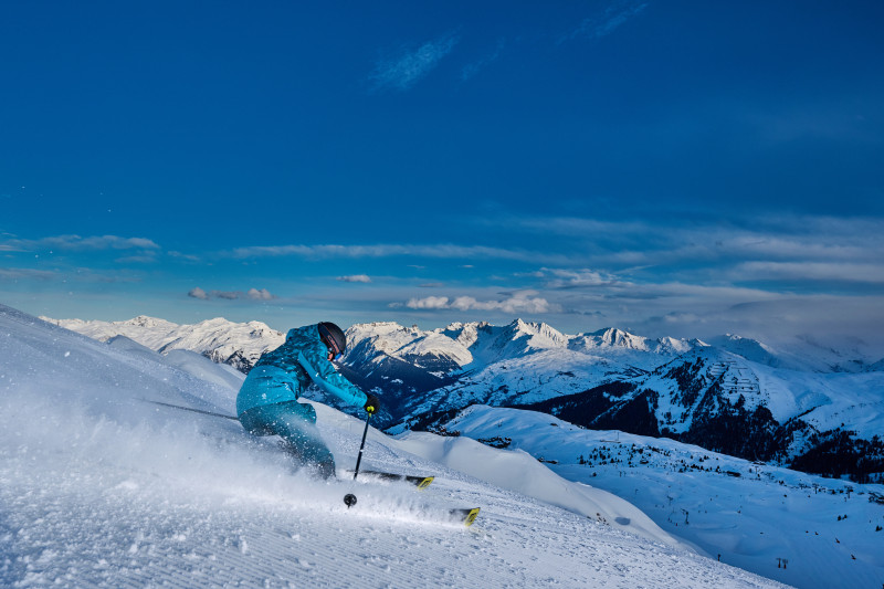 Domaine skiable avec vue sur le Mont blanc
