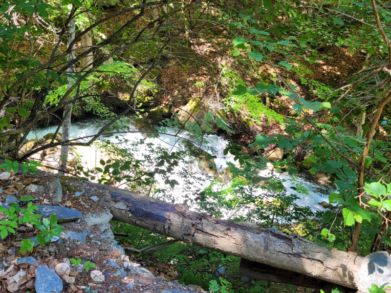 Le long de la rivière sur le chemin de la boucle Cul de l'Ane - Bozel Le long de la rivière sur le chemin de la boucle Cul de l'Ane - Bozel