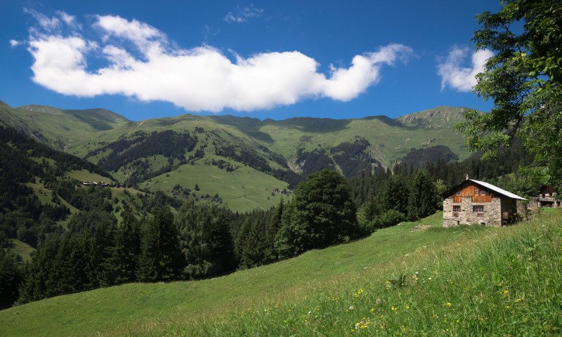 Vue depuis le Pré sur la boucle de la Duy - Bozel